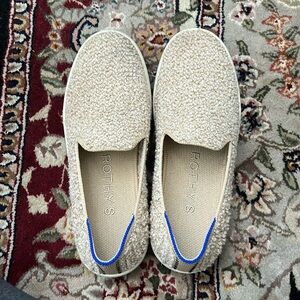 Cream Textured Slip-On Sneakers